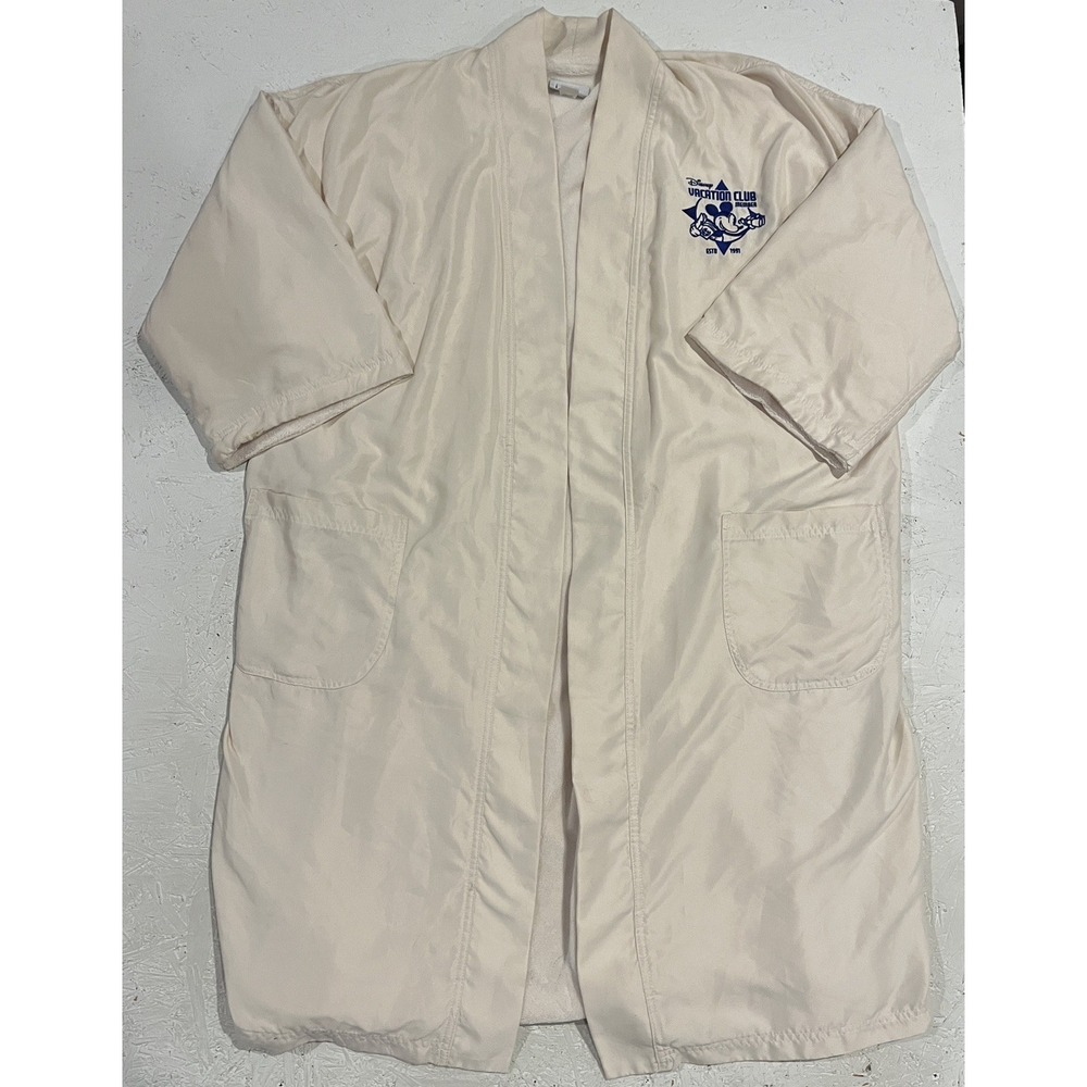 Vintage Disney Vacation Club Member Robe Adult Large XL Beige Mickey Mouse
